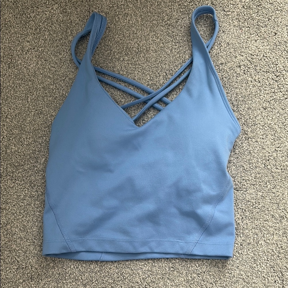 Blue Strappy Crop Top
